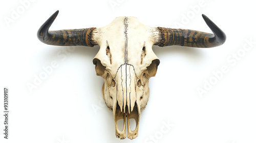  skull of a bull with long horns