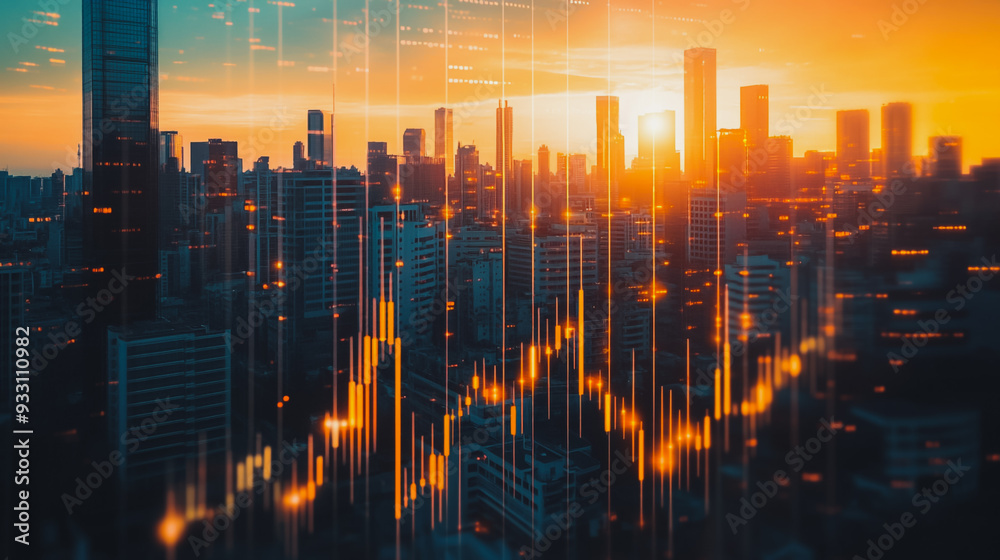 Abstract business team stands on the peak of success amid tall, innovative Smart city and graphs with statistics to analyze business potential and predict future developments in company growth. Abstract business team stands on the peak of success amid tall, innovative Smart city and graphs with statistics to analyze business potential and predict future developments in company growth.