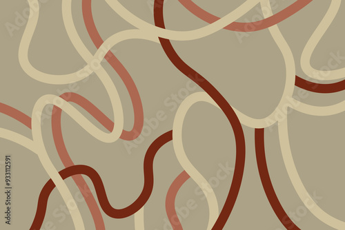 Abstract line wallpaper. Abstract vector. Simplicity. Backdrop. Gift wrap.Postcard. Graphic design. Multicolour.Fabric.Decorative. Earth tone colour.Wave pattern. Ornament. Dynamic.Contemporary.Brown.
