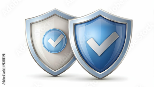3d Flat icon as Shield and a warranty seal symbolizing protection and validity with ample space for text. concept as A shield and a warranty seal representing protection and validity with room for wri