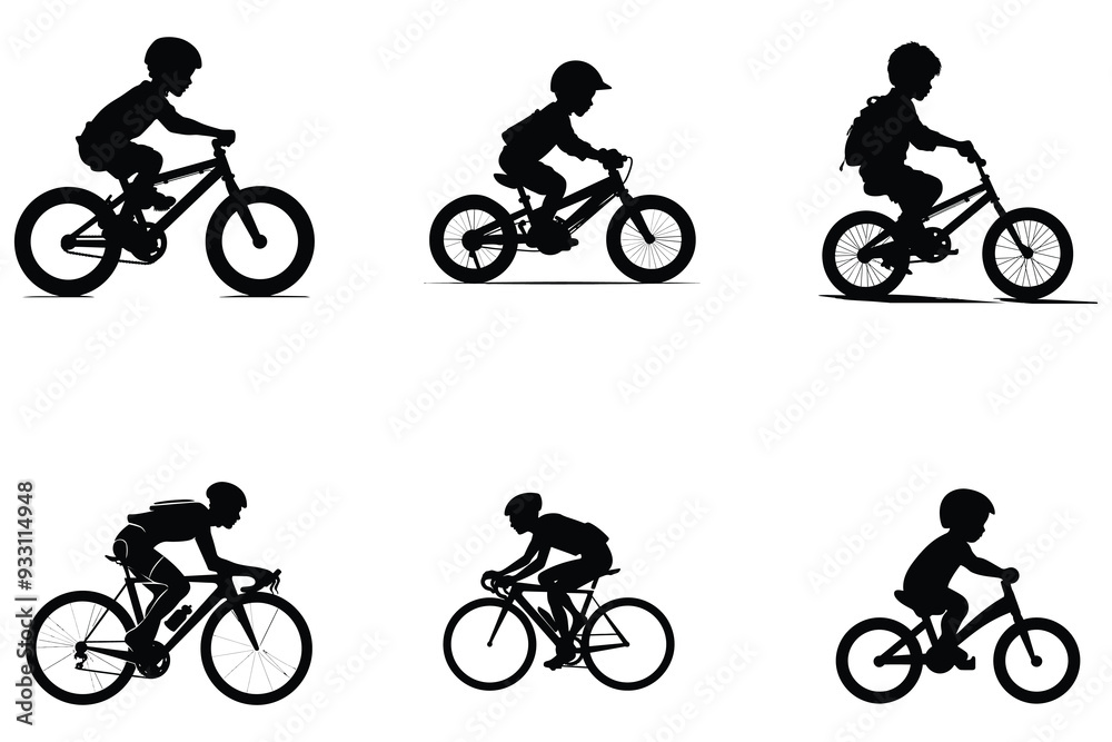 Obraz premium Baby kids bicycle silhouette