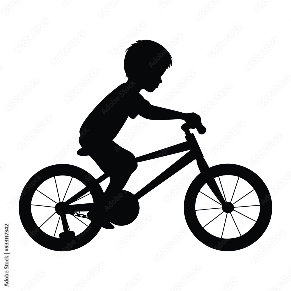 Fototapeta premium Baby kids bicycle silhouette