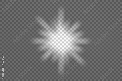 Shadow overlay spotlight effect isolated on a transparent background.