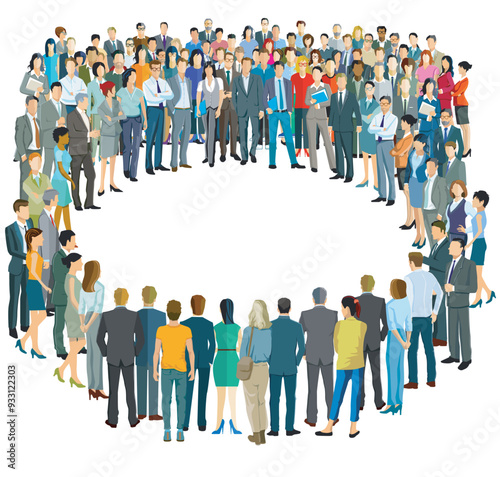 Eine große Gruppe von Menschen zusammen, isoliert auf weißem Hintergrund, Illustration.eps