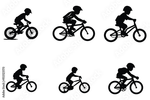 Baby kids bicycle silhouette