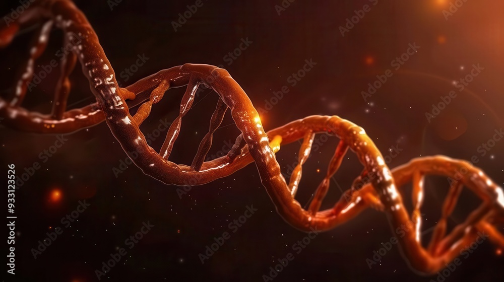 Double helix DNA structure floating in space, Human DNA, cosmic and ...