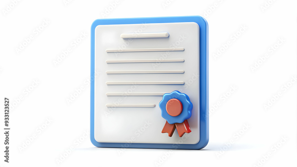3d Flat icon as Warranty icon and a contract symbolizing legal and warranty with ample space for text. concept as A warranty icon and a contract representing the legal aspects of warranty with blank s 3d Flat icon as Warranty icon and a contract symbolizing legal and warranty with ample space for text. concept as A warranty icon and a contract representing the legal aspects of warranty with blank s