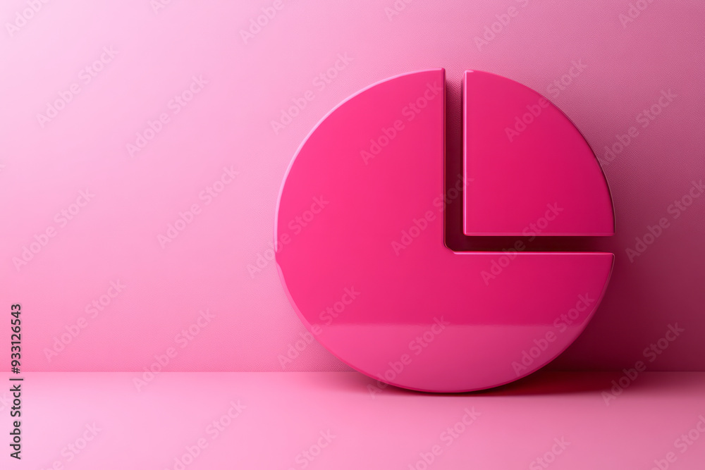 A pie chart with highlighted segments isolated on a pastel pink background, representing market analysis and business planning, A pie chart with highlighted segments isolated on a pastel pink background, representing market analysis and business planning,