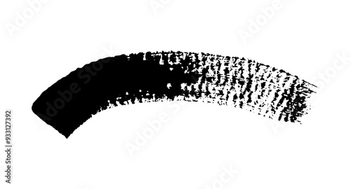 Black ink paint vector brush strokes. Thick dirty distress texture. Grunge rough paint brushes. touch material, dirty splash, handwritten texture simple stripes.