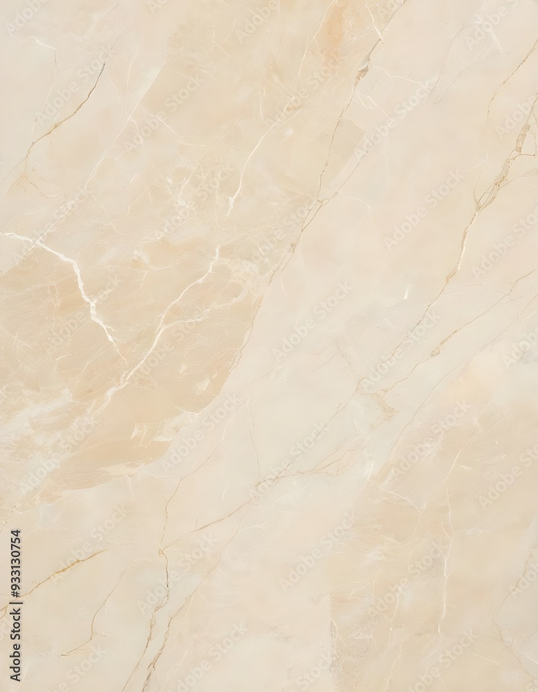 Obraz premium polished crema marfil marble slab with warm beige base and subtle creamy veining against a dark background, light cream natural marble tiles