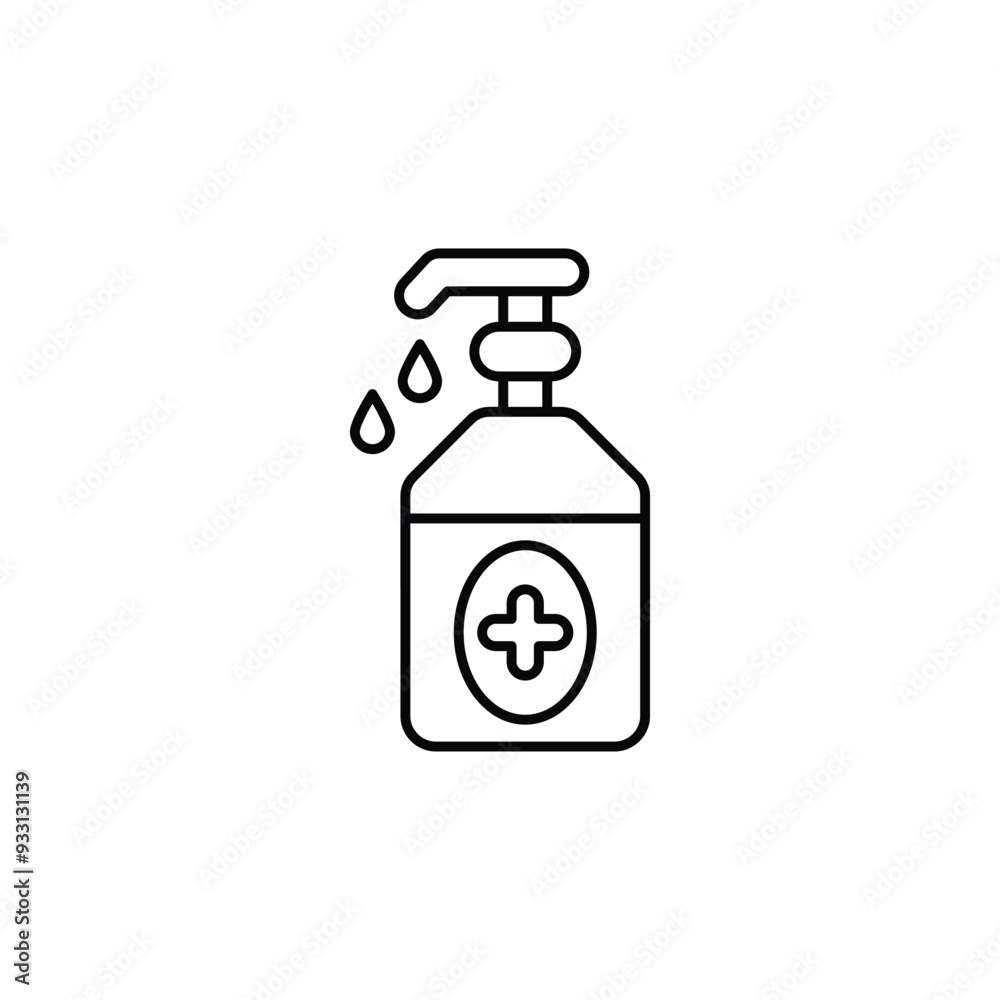 Hand Sanitizer icon design with white background stock illustration Hand Sanitizer icon design with white background stock illustration