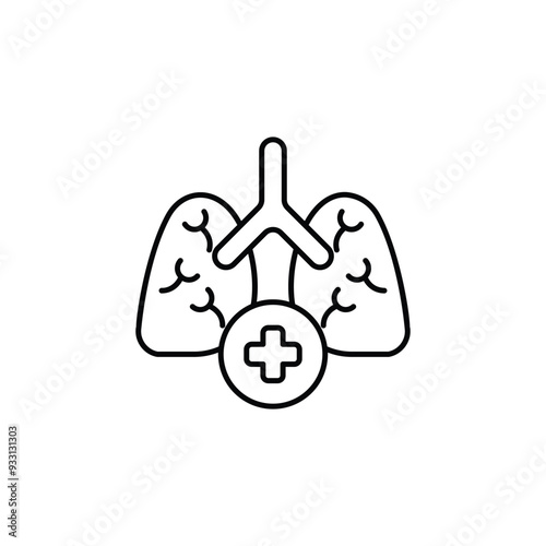 Pulmonology icon design with white background stock illustration