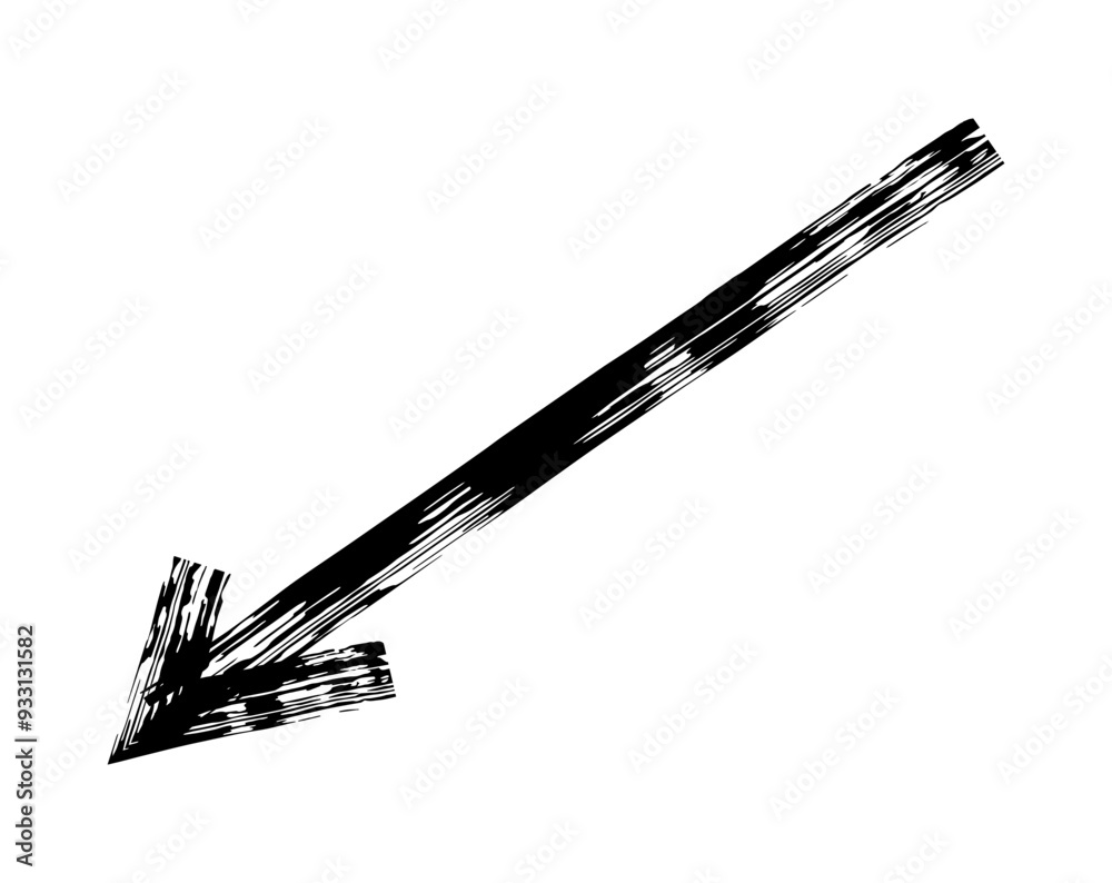 Hand drawn simple arrow drawn with wax crayon, chalk or charcoal. Uneven dry texture for underlining highlighting. Pencil drawn lines, strikethrough, grungy vector isolated on white Hand drawn simple arrow drawn with wax crayon, chalk or charcoal. Uneven dry texture for underlining highlighting. Pencil drawn lines, strikethrough, grungy vector isolated on white
