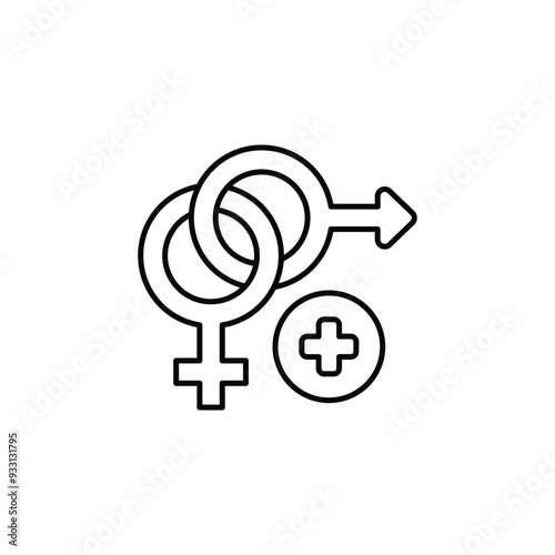 Sexual Health icon design with white background stock illustration