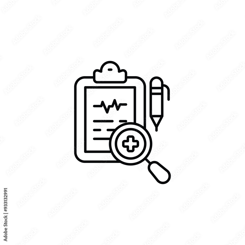 Diagnosis icon design with white background stock illustration Diagnosis icon design with white background stock illustration