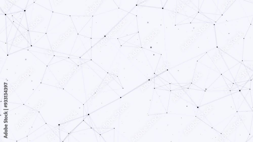 White abstract technology backgorund evolving network connection, consiousness web animation