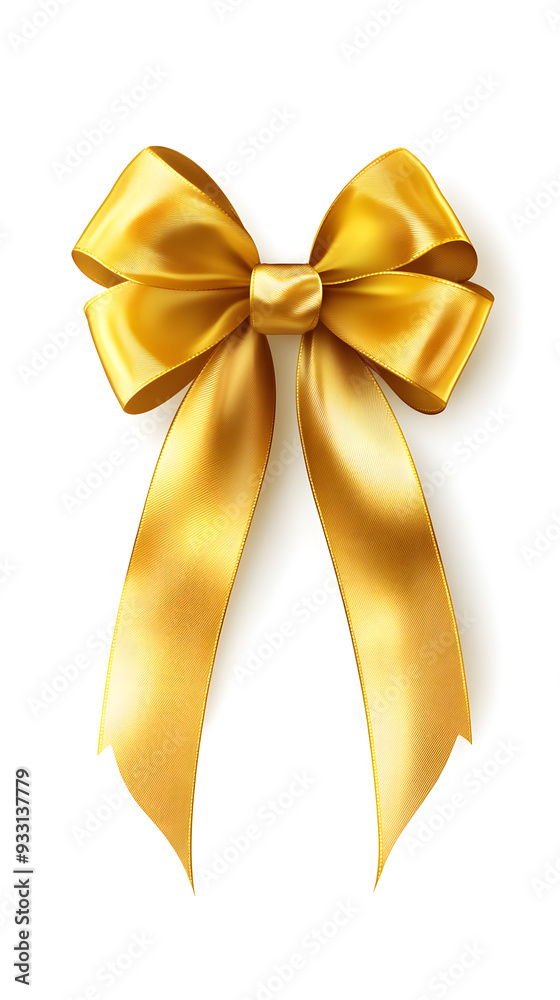 Realistic golden gift bow isolated on white background Realistic golden gift bow isolated on white background