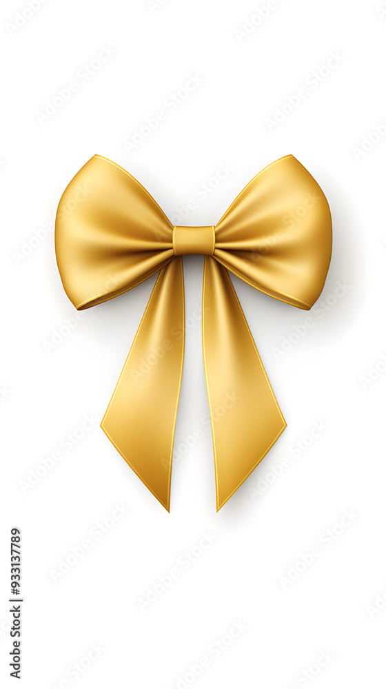 Realistic golden gift bow isolated on white background Realistic golden gift bow isolated on white background