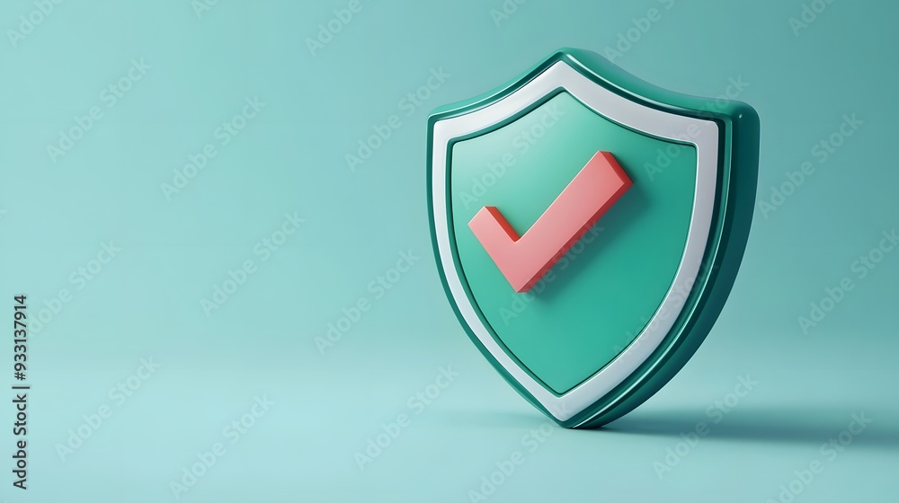 cartoon 3d Icon safety shield green check mark perspective . red symbol security safety icon. Green Checkmark in minimalistic style. 3d vector illustration. white background cartoon 3d Icon safety shield green check mark perspective . red symbol security safety icon. Green Checkmark in minimalistic style. 3d vector illustration. white background
