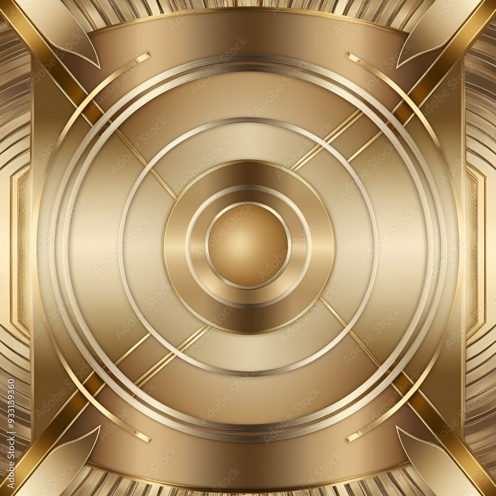 Fototapeta premium Seamless Gold Luxury Wave Pattern with Geometric Lines background