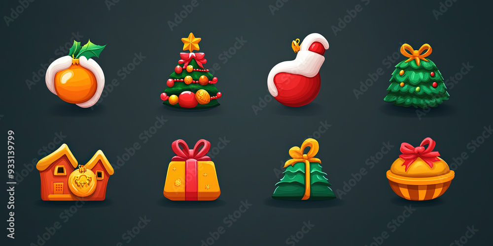 Fototapeta premium christmas icons