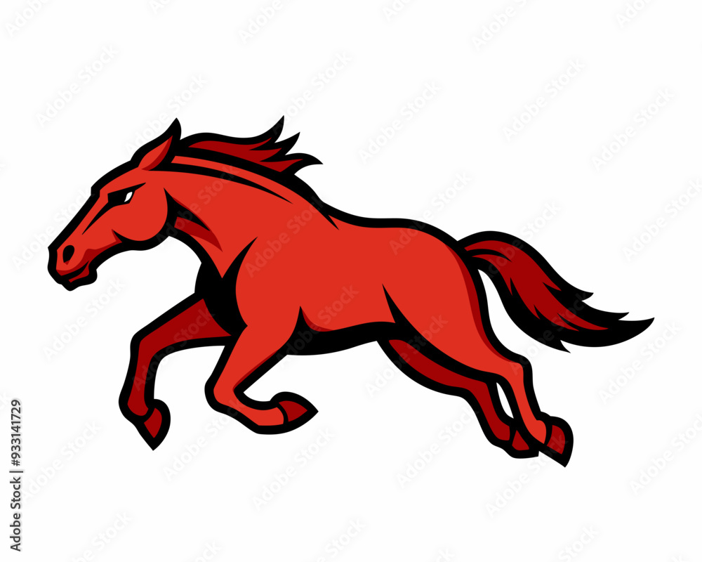 A running mustang horse cartoon mascot logo A running mustang horse cartoon mascot logo