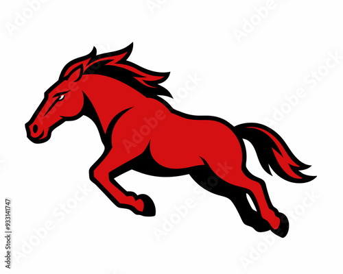 A running mustang horse cartoon mascot logo