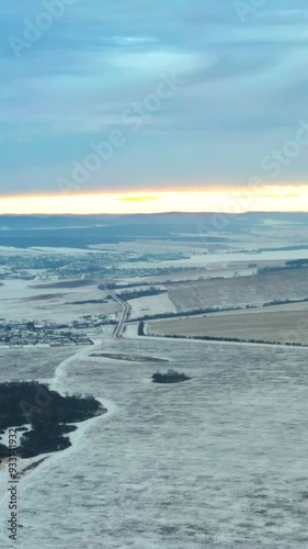 Wallpaper Mural Aerial view of mountain during winter Torontodigital.ca