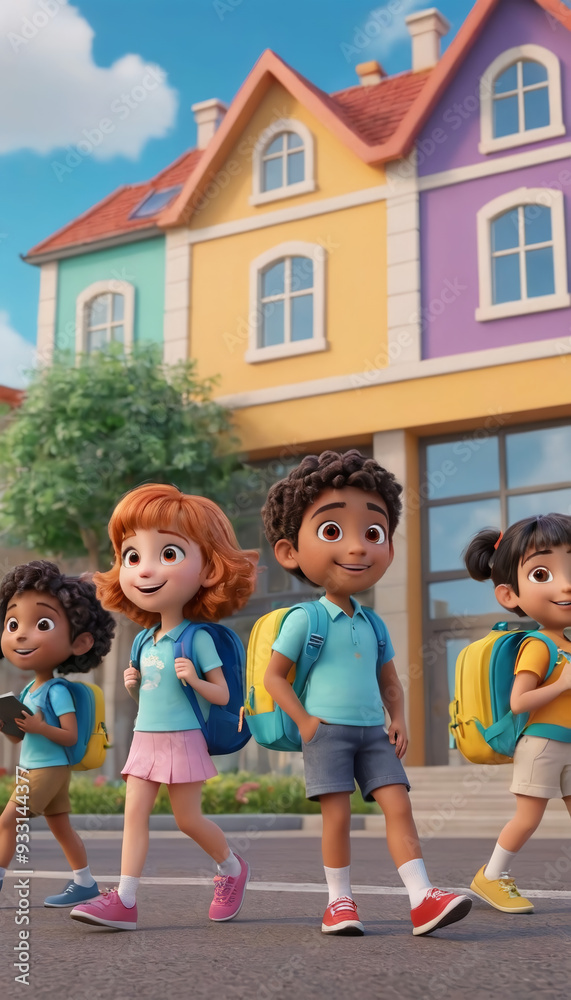 Back to school sweet kids 3d Back to school sweet kids 3d