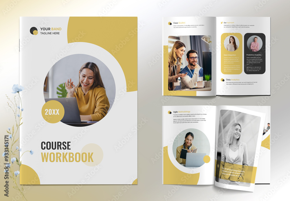 Course Workbook Design Layout Stock Template | Adobe Stock