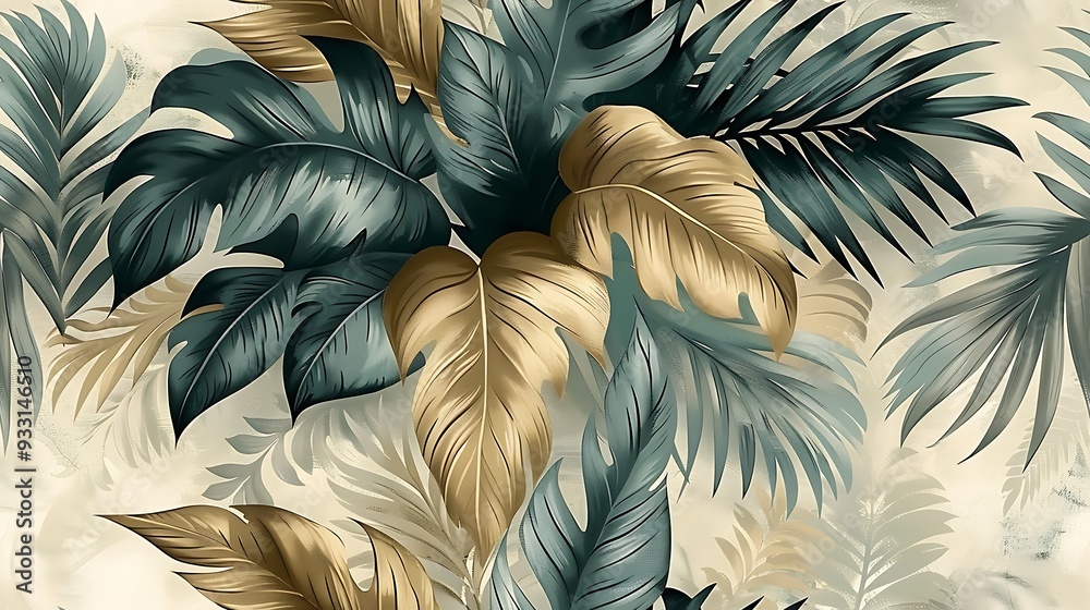 Bohemian seamless wallpaper featuring lush tropical fern fronds, hand-drawn in vintage style, soft, earthy colors, intricate details, natural light effect, vibrant and serene, hd quality. Bohemian seamless wallpaper featuring lush tropical fern fronds, hand-drawn in vintage style, soft, earthy colors, intricate details, natural light effect, vibrant and serene, hd quality.