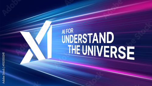 XI Digital AI Technology on a Blue Background-A Futuristic Concept Featuring Light Effects, Abstract Tech Innovations, and Big Data in Vector Illustration
