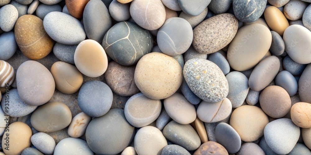 Smooth Beach Pebbles in Various Natural Colors, Close-Up Texture Smooth Beach Pebbles in Various Natural Colors, Close-Up Texture