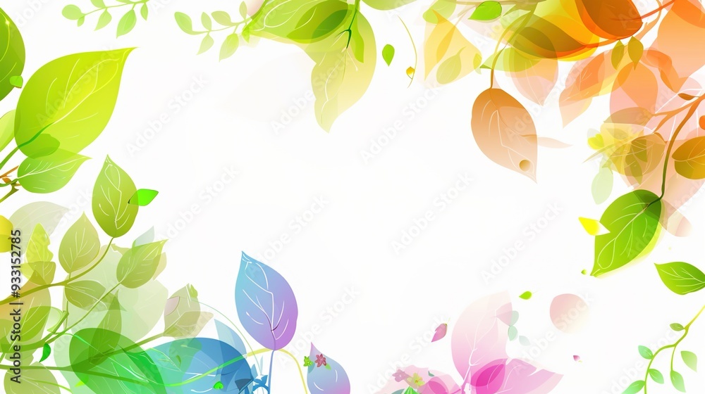 nature background foliage with watercolor style nature background foliage with watercolor style