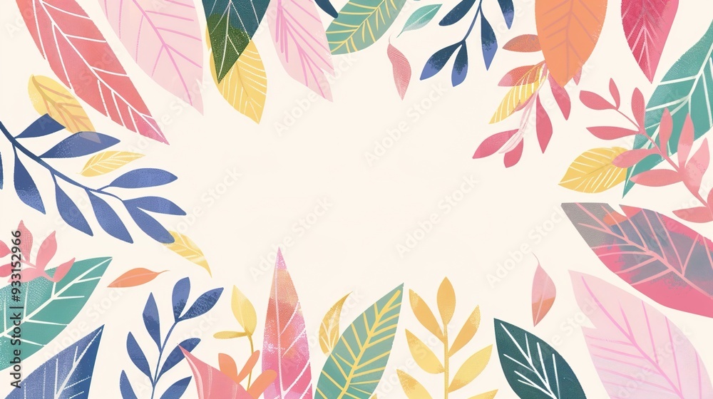 nature background foliage with watercolor style nature background foliage with watercolor style