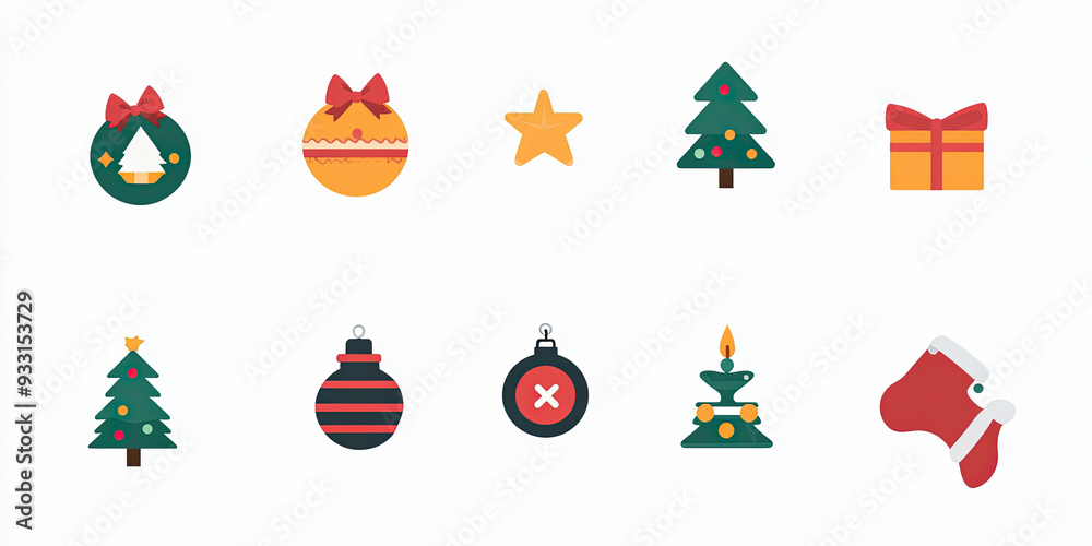 Fototapeta premium christmas icons