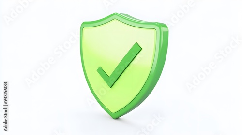 Free Download cartoon 3d Icon safety shield green check mark perspective . yellow symbol security safety icon. Green Checkmark in minimalistic style. 3d vector illustration. white background - GFXLoad
