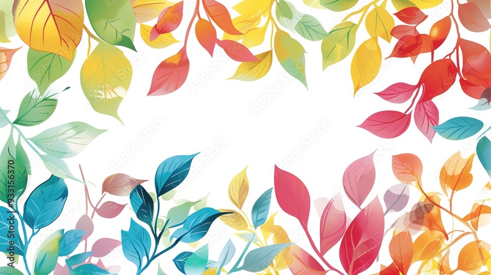 nature background foliage with watercolor style nature background foliage with watercolor style