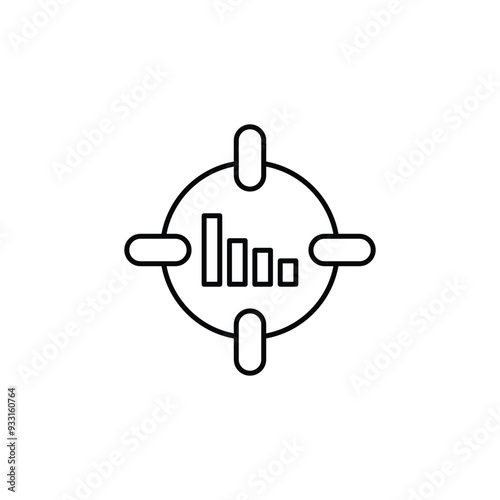 Chart Target icon design with white background stock illustration