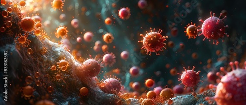 Nanoparticles targeting cancer cells, visual concept of targeted drug delivery 