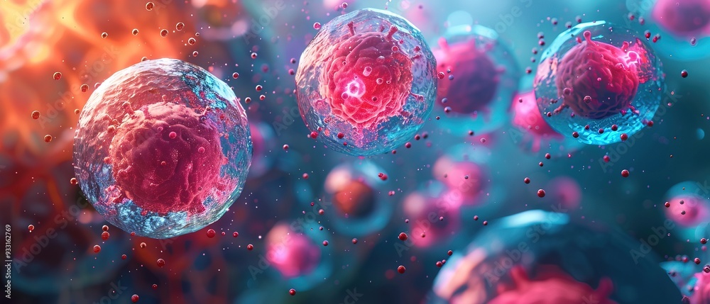 Nanoparticles targeting cancer cells, visual concept of targeted drug ...