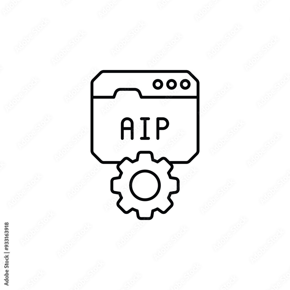 Api Development icon design with white background stock illustration
