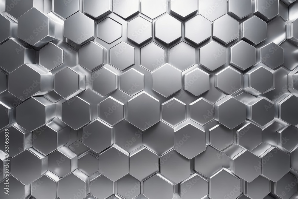 Fototapeta premium Abstract silver hexagon pattern background