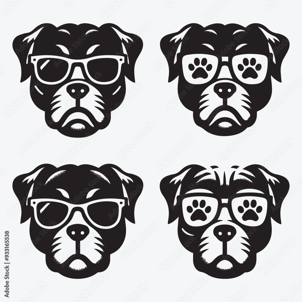 Fototapeta premium Creative Dog Silhouette Collection Stunning Clip Art for All Pet Enthusiasts