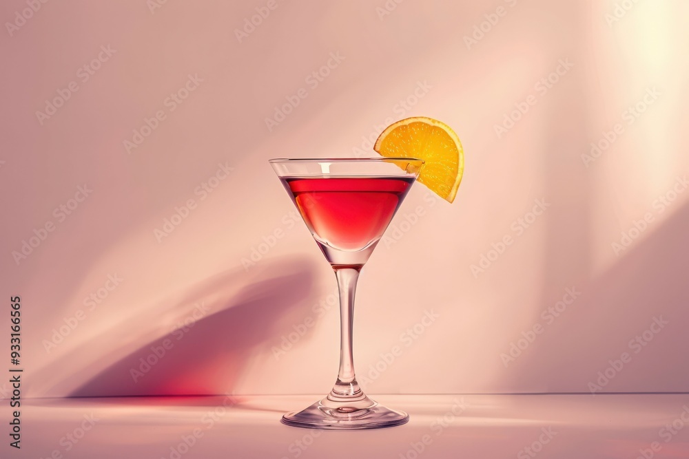 A close-up photo of a glass containing a purple grape slice and a bright background illumination. Beautiful simple AI generated image A close-up photo of a glass containing a purple grape slice and a bright background illumination. Beautiful simple AI generated image