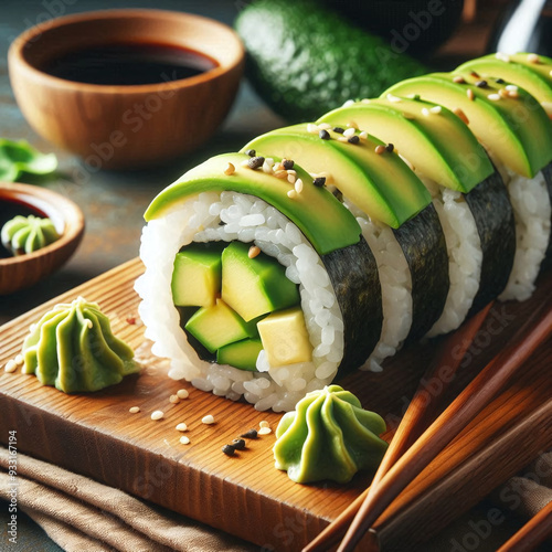 sushi with avocado