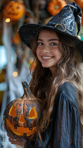 Spooky Halloween Night. Eerie Pumpkin Lanterns and Ghostly Figures. 