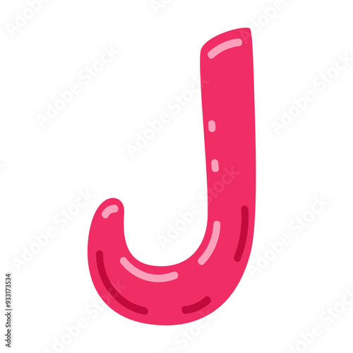 Lam letter vector illustration, hijaiyah letter of arabic alphabet, letter lam or laam clip art in cute colorful cartoon style, isolated on white background photo