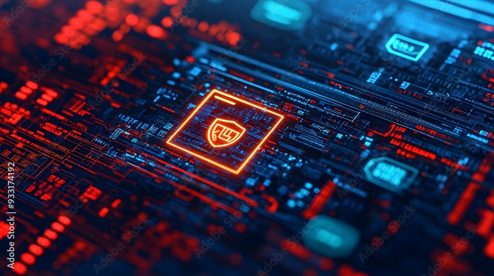 Digital Shield Security Concept - Cyber Protection Digital Shield Security Concept - Cyber Protection