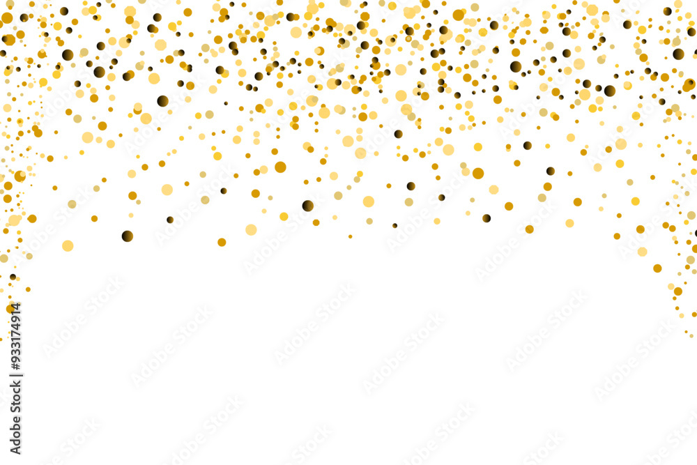 Sparkle golde glitter particles round confetti on transparent background. Abstract gold glitter confetti dots frame. Shimmering party tinsel on a festive holiday background Sparkle golde glitter particles round confetti on transparent background. Abstract gold glitter confetti dots frame. Shimmering party tinsel on a festive holiday background